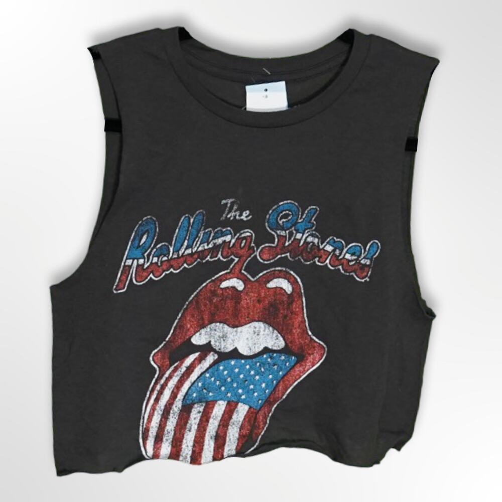 Rolling Stones Crop Top - Women's Sleeveless Concert Tee
